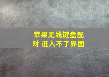 苹果无线键盘配对 进入不了界面